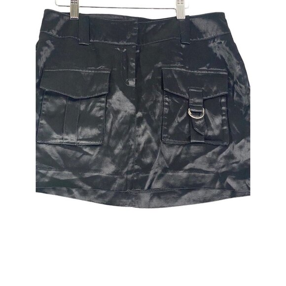 GUESS Collections Womens Black‎ Skirt Front Pockets Mini Size 6 - Picture 2 of 6